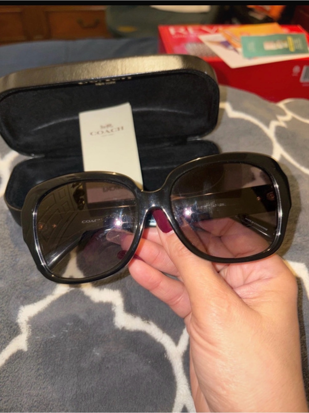 COACH Women's Black Oversized Sunglasses